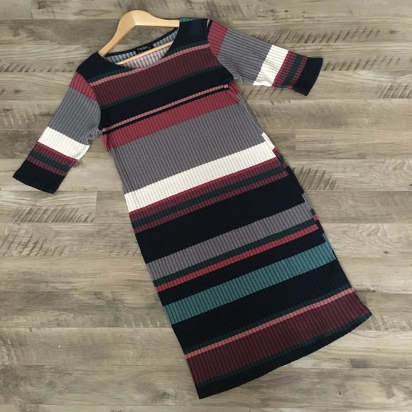 NWOT Retro Striped Shirt Dress - Picture 8 of 16